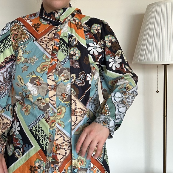 Floral print blouse size M/L / women's shirt - Picture 16 of 16